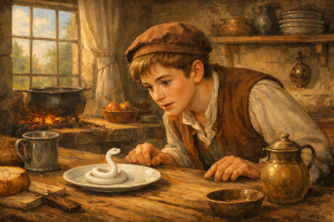 Illustration from The White Snake fairy tale by the Brothers Grimm